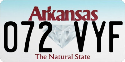AR license plate 072VYF