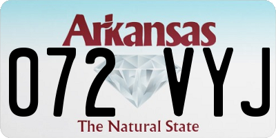 AR license plate 072VYJ