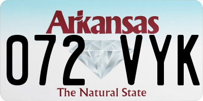 AR license plate 072VYK