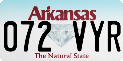 AR license plate 072VYR