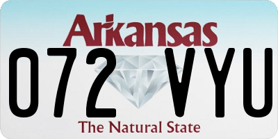 AR license plate 072VYU