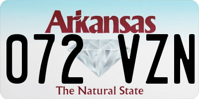 AR license plate 072VZN