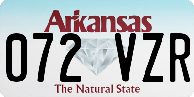 AR license plate 072VZR