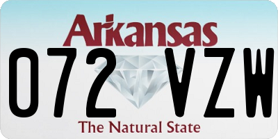 AR license plate 072VZW
