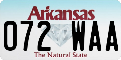 AR license plate 072WAA