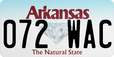 AR license plate 072WAC