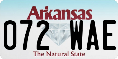 AR license plate 072WAE