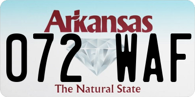 AR license plate 072WAF