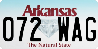 AR license plate 072WAG