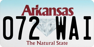 AR license plate 072WAI
