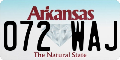 AR license plate 072WAJ