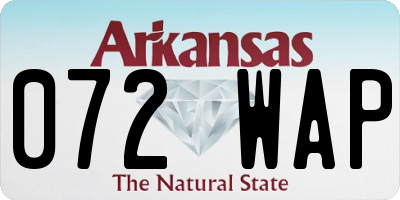 AR license plate 072WAP