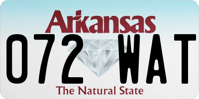 AR license plate 072WAT