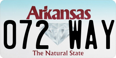 AR license plate 072WAY