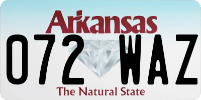 AR license plate 072WAZ