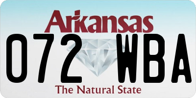 AR license plate 072WBA