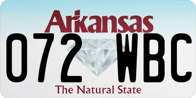 AR license plate 072WBC