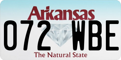 AR license plate 072WBE