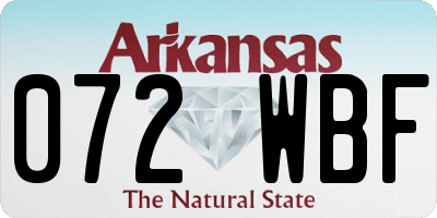 AR license plate 072WBF