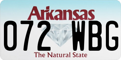 AR license plate 072WBG