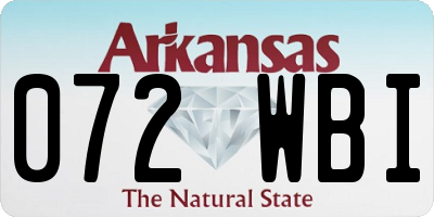 AR license plate 072WBI