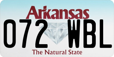 AR license plate 072WBL