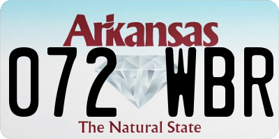 AR license plate 072WBR
