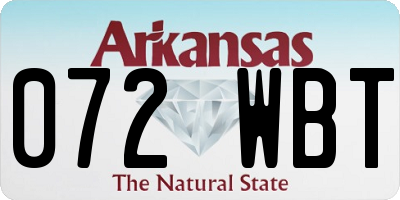 AR license plate 072WBT
