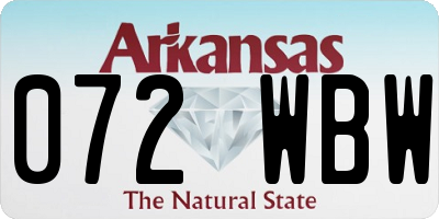 AR license plate 072WBW