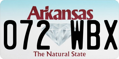 AR license plate 072WBX