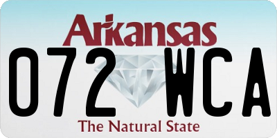AR license plate 072WCA