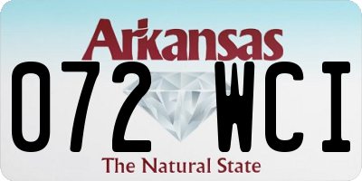 AR license plate 072WCI