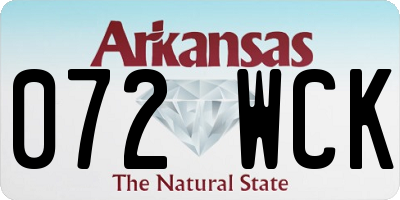AR license plate 072WCK