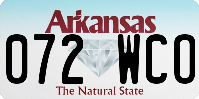 AR license plate 072WCO