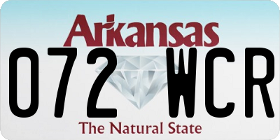 AR license plate 072WCR
