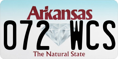 AR license plate 072WCS