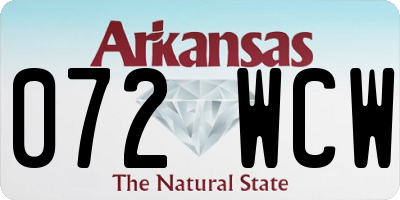 AR license plate 072WCW