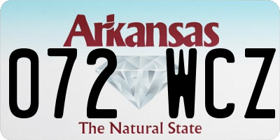 AR license plate 072WCZ
