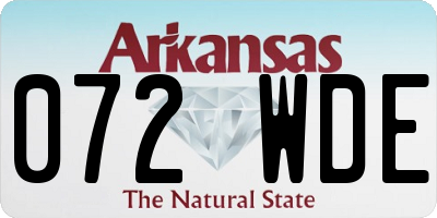 AR license plate 072WDE