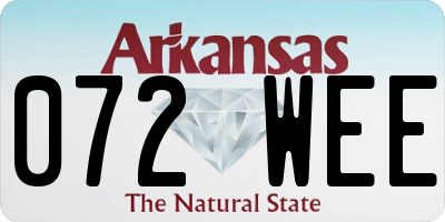AR license plate 072WEE