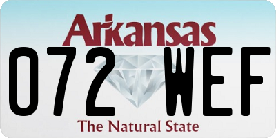 AR license plate 072WEF