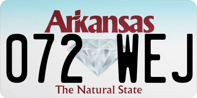 AR license plate 072WEJ