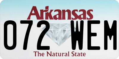 AR license plate 072WEM