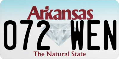 AR license plate 072WEN