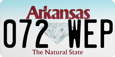 AR license plate 072WEP