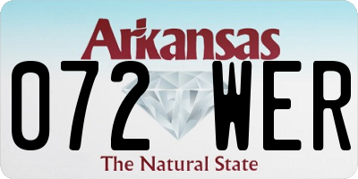 AR license plate 072WER