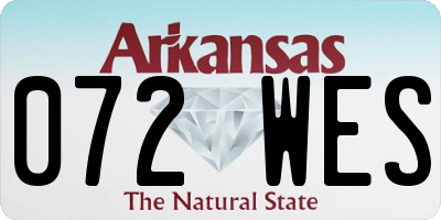 AR license plate 072WES