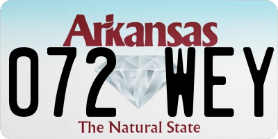 AR license plate 072WEY