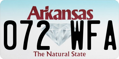 AR license plate 072WFA