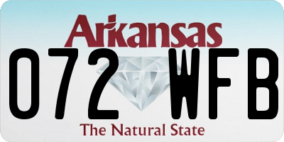 AR license plate 072WFB